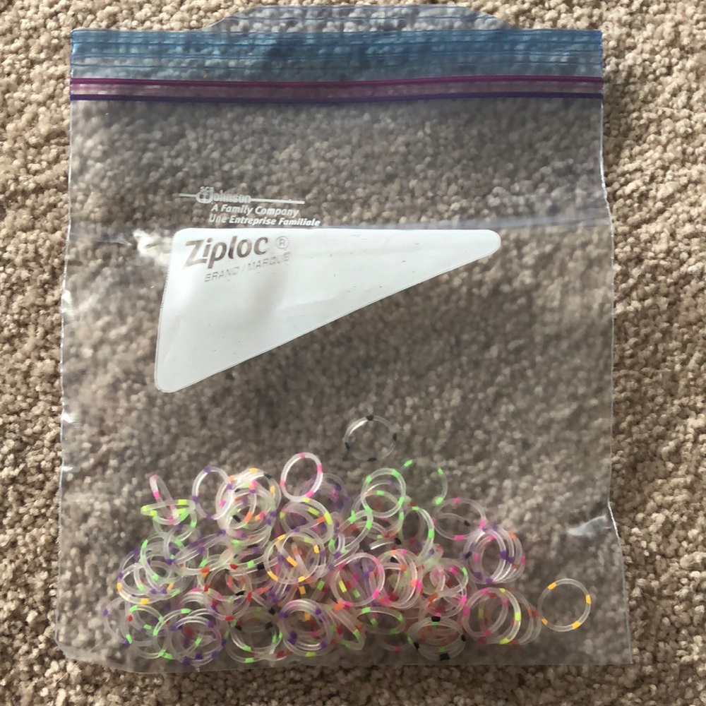 Unused Striped Rainbow Loom Bands